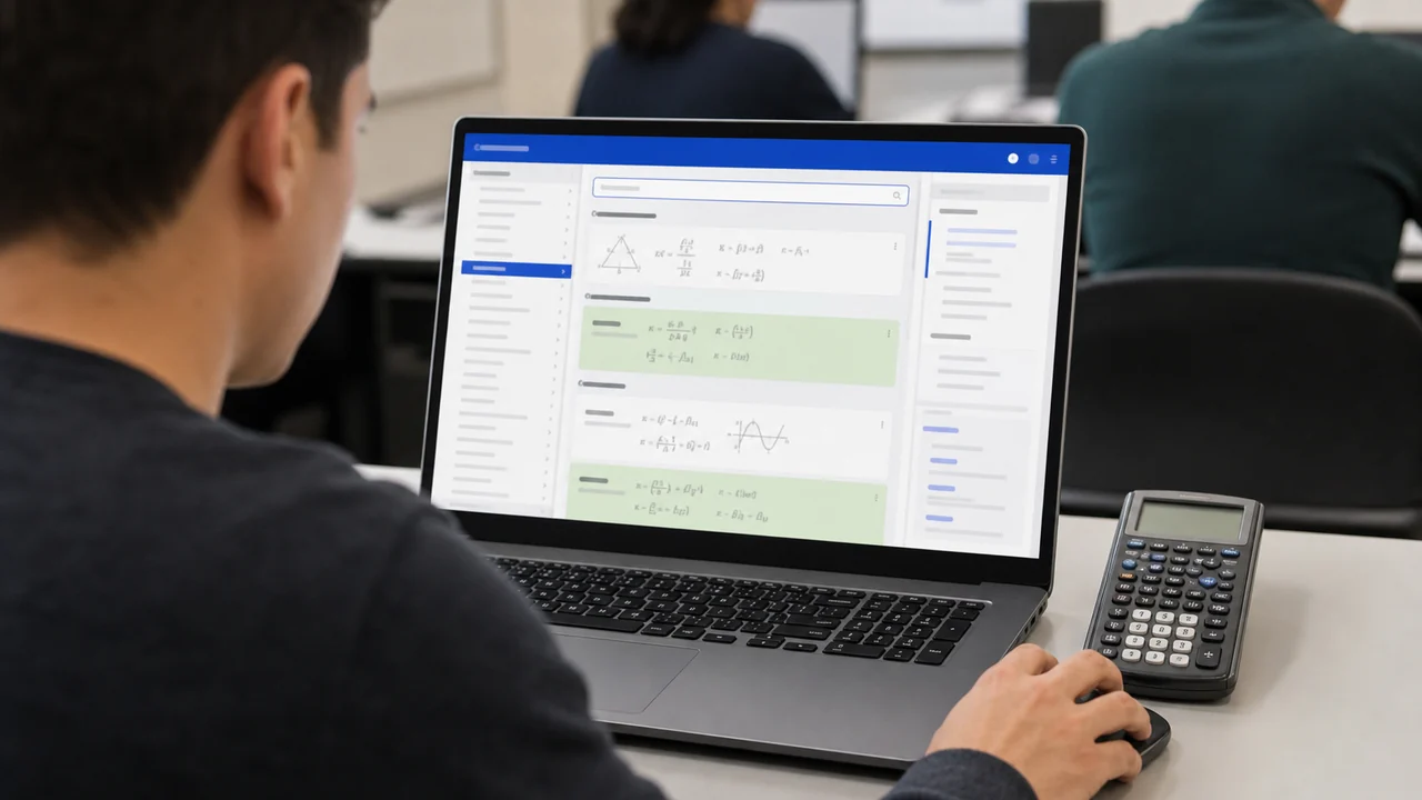 FE Reference Handbook navigation workflow with formula sections, search notes, and approved-style calculator